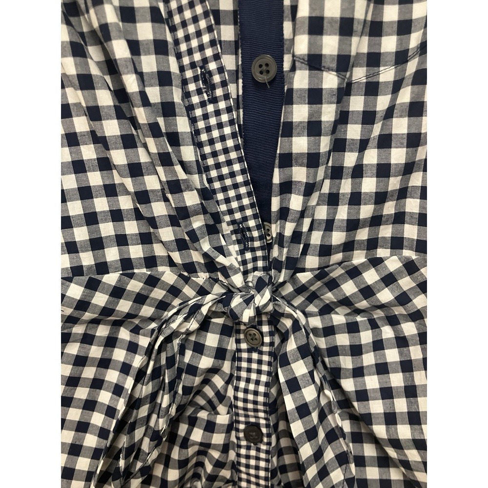 Gap Sarah Jessica Parker Coastal Beachy Navy White Gingham Check Dress Medium‎ - Picture 8 of 11